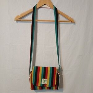 Himalayan Hemp THC Free Crossbody Shoulder Bag Purse Rasta Colors